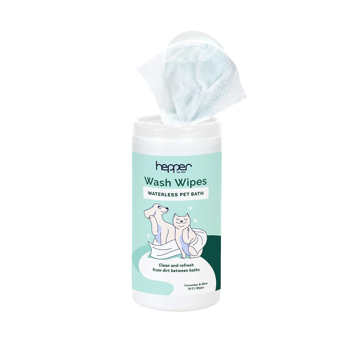 Hepper emballage avant montrant paquet refermable et marque, praticité portable