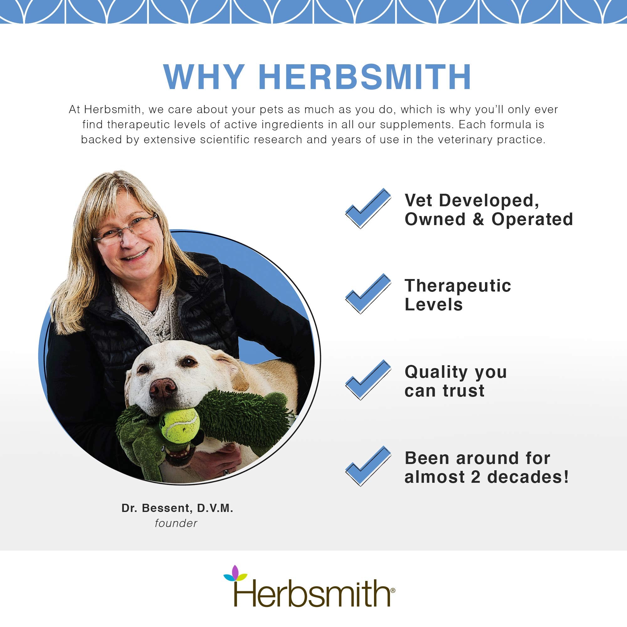 Herbsmith sachet près d’un chien et chat montre usage quotidien sûr