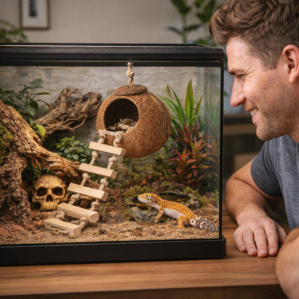 HERCOCCI produit en usage dans terrarium favorisant cachette et jeu