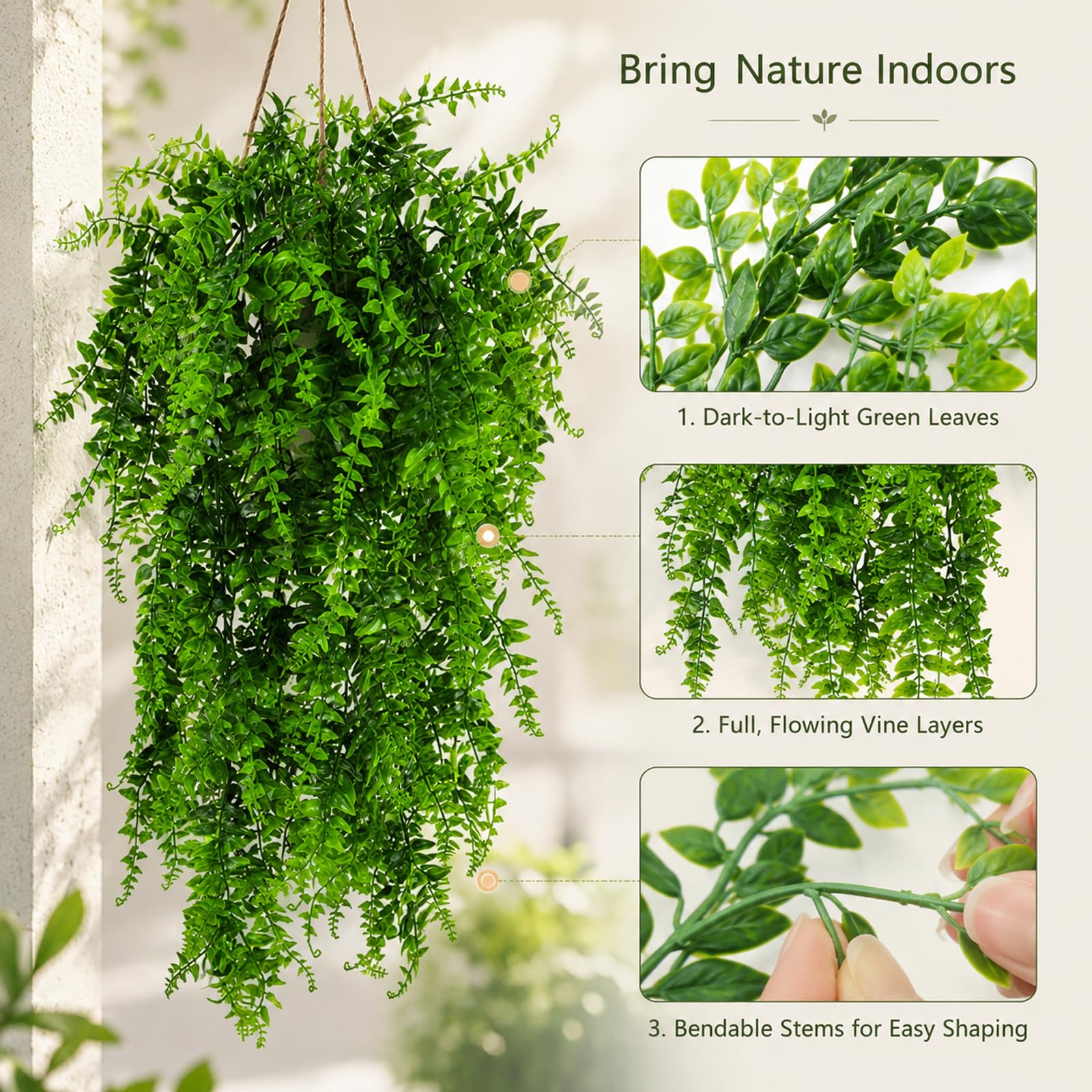 HERCOCCI gros plan sur feuilles en soie, aspect naturel et durable