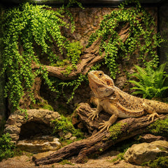 HERCOCCI liane installée dans un terrarium montrant espace d'escalade pour reptile
