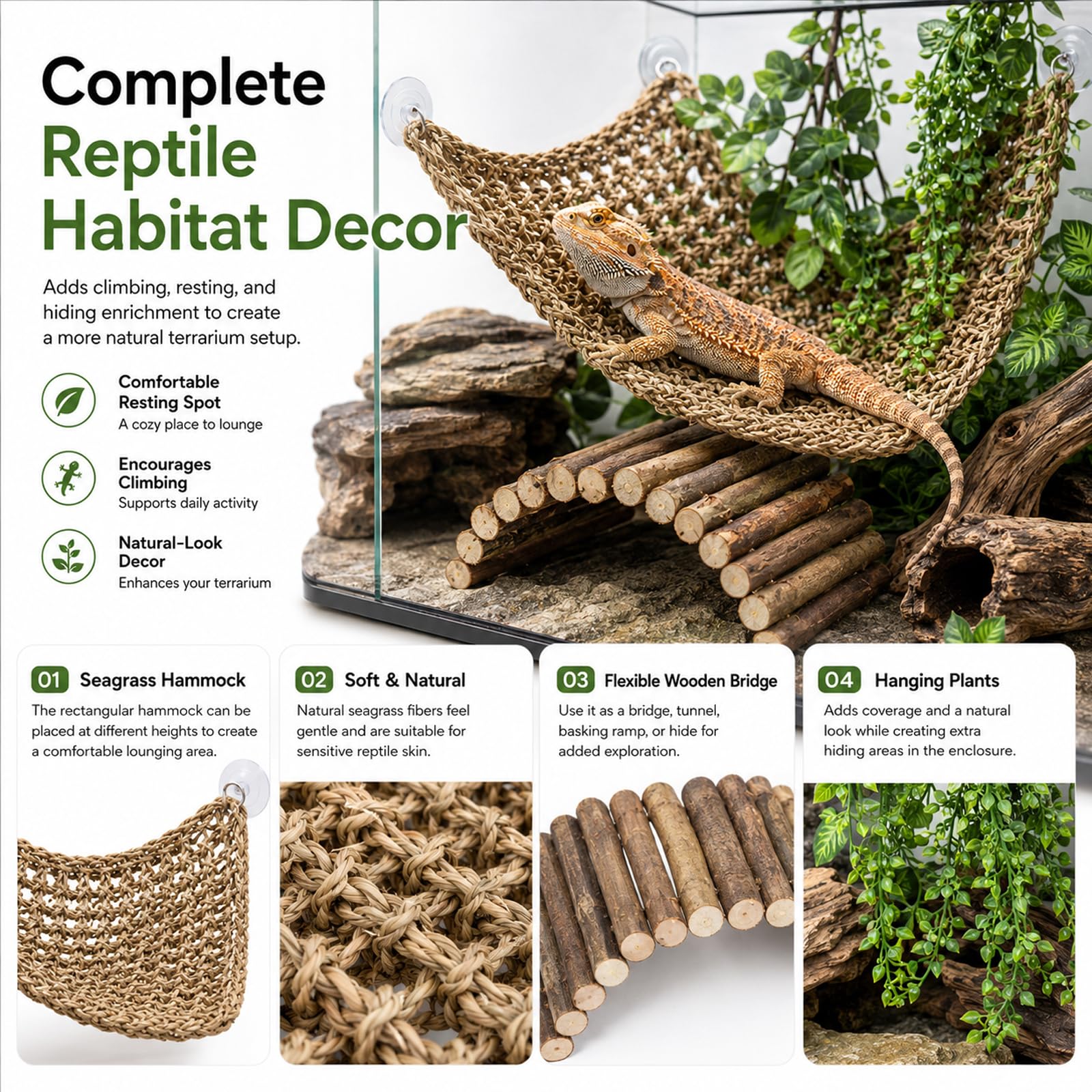 HERCOCCI tapis reptile texturé pour sol antidérapant naturel
