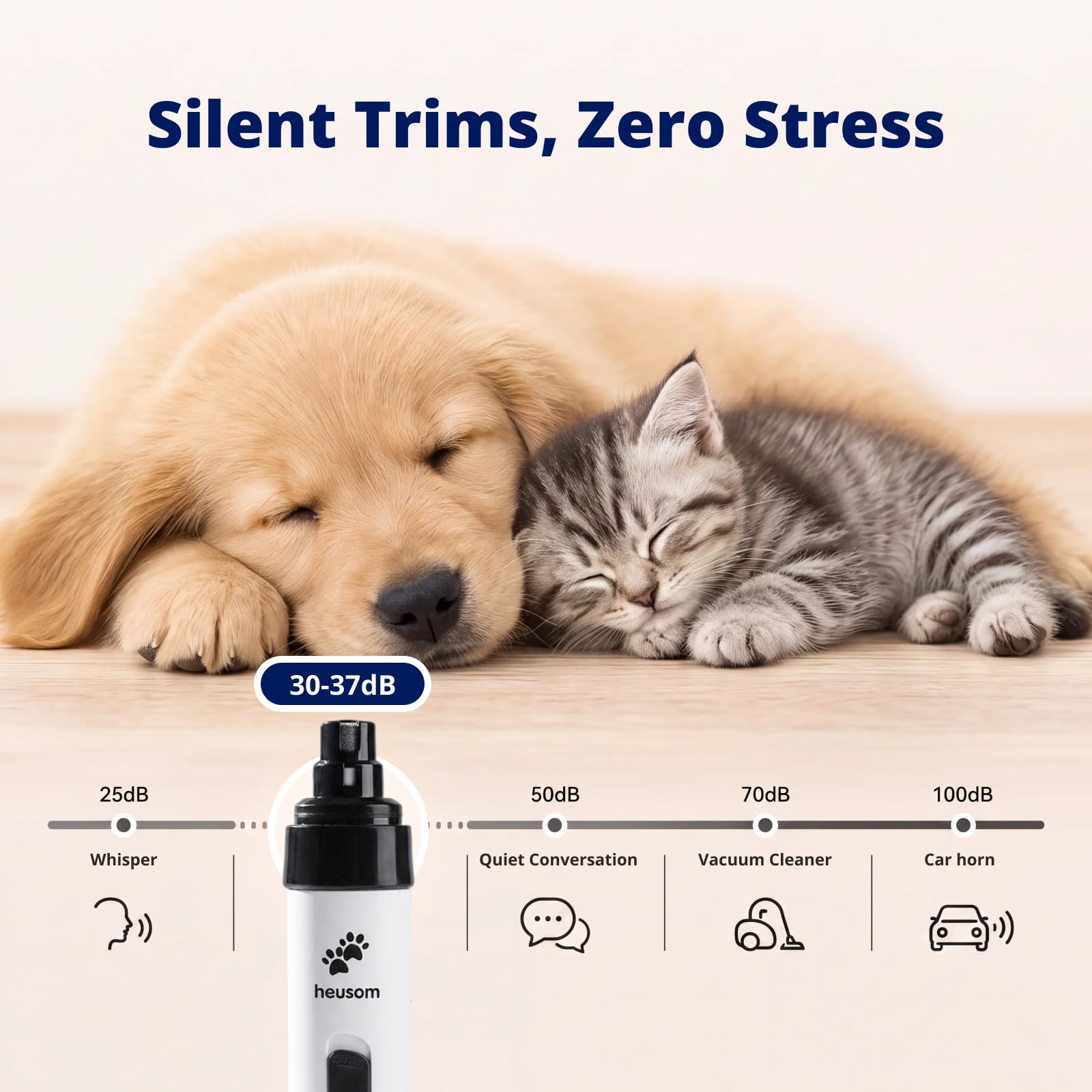 Heusom Silent Groom Pro zoom tête diamantée pour finition précise