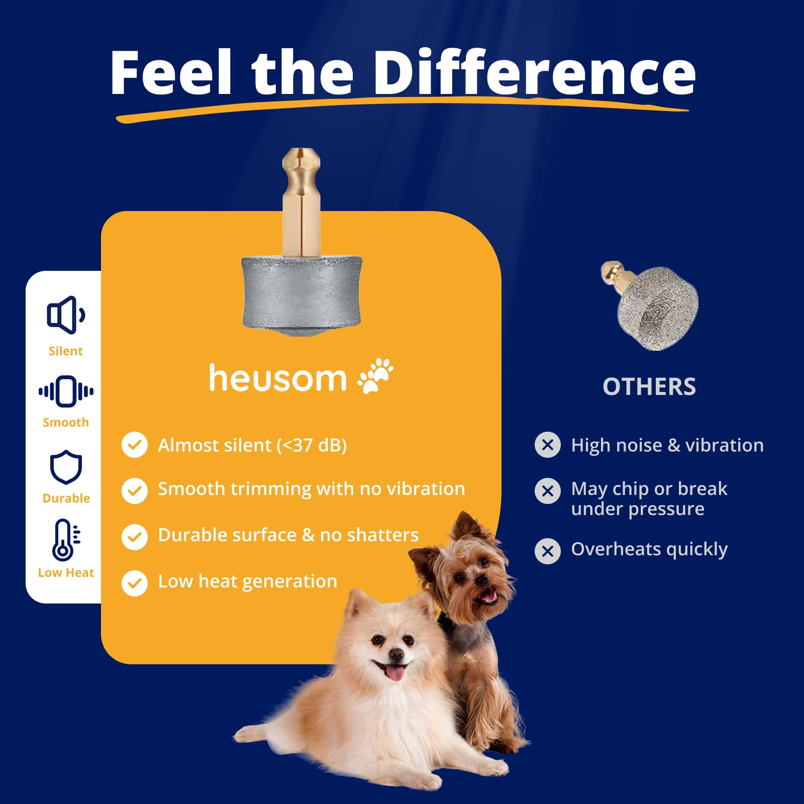 Heusom comparaison taille tenue en main pour grande maniabilité