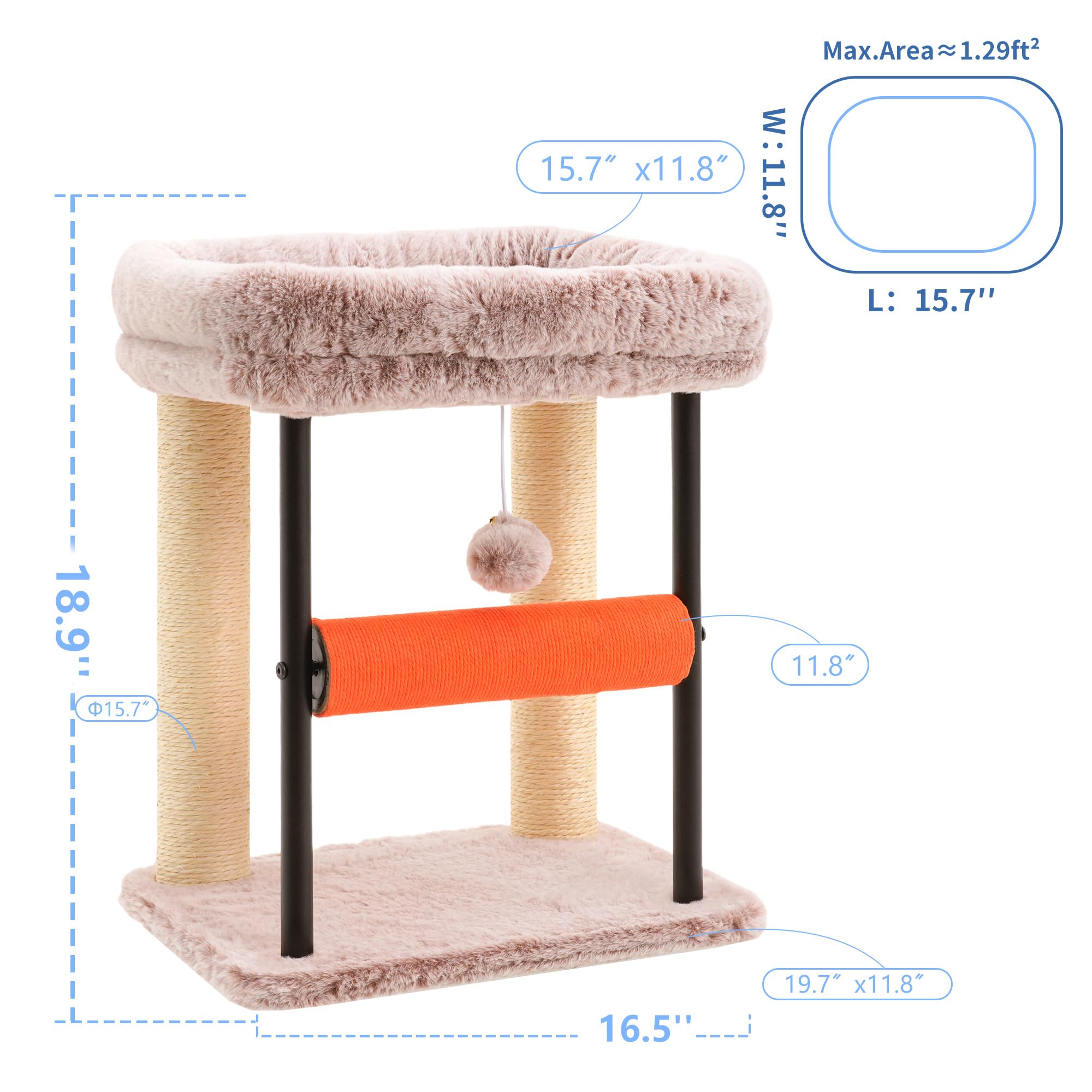 Hey-brother poteau en sisal naturel montrant surface résistante pour griffes