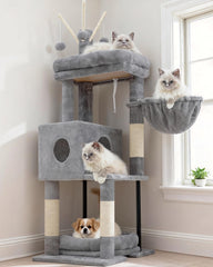 Heybly arbre à chat vue frontale montrant stabilité et multi-niveaux