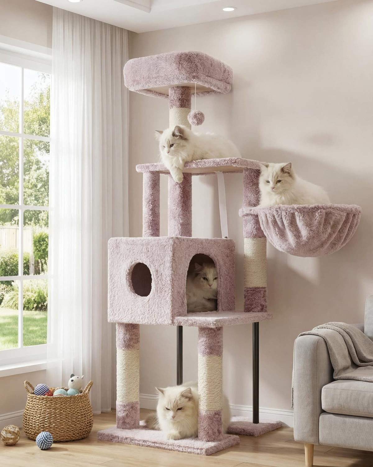 Heybly vue frontale de l'arbre à chat montrant stabilité et design