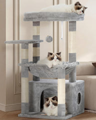Heybly arbre à chat vue frontale montrant stabilité et zones de repos