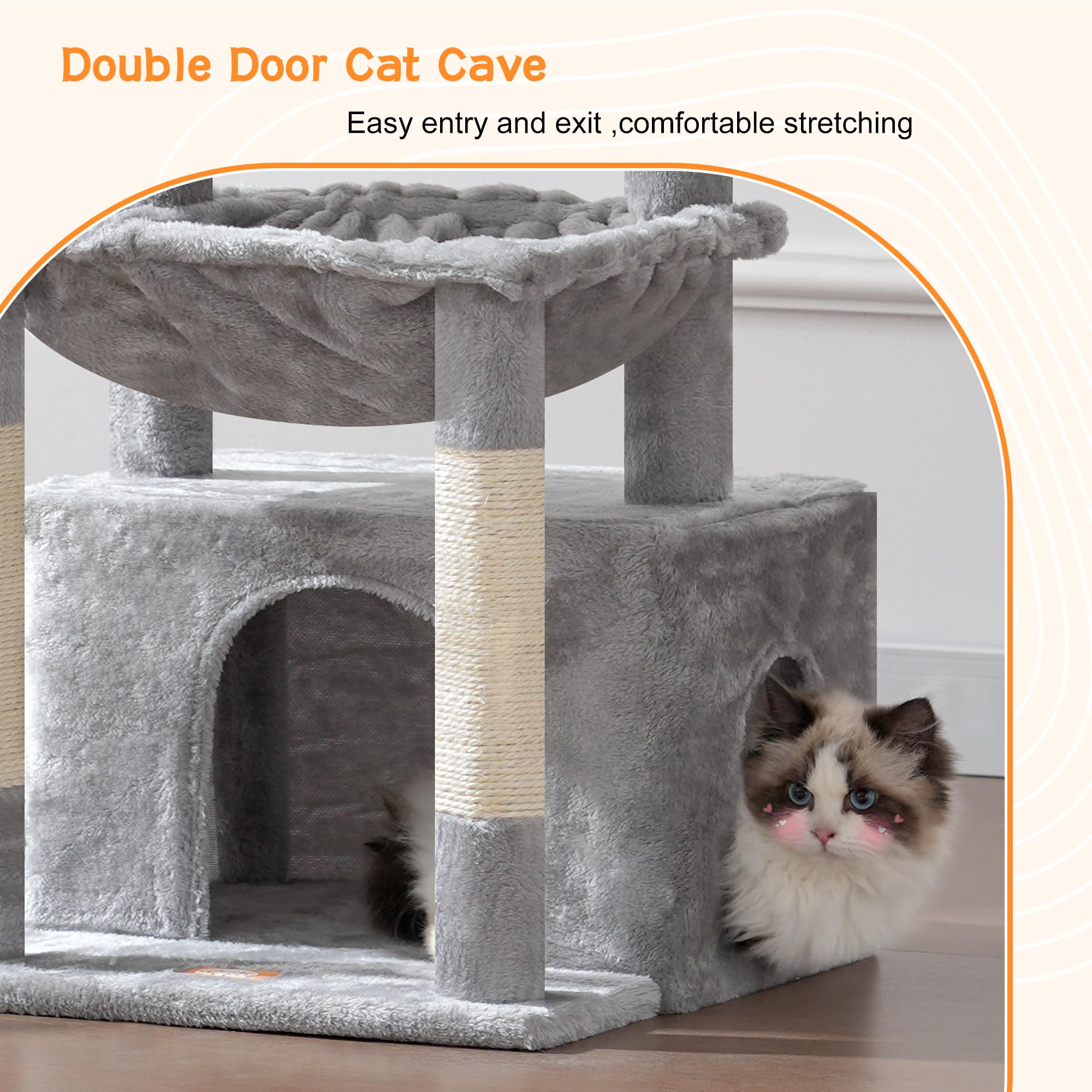 Heybly plateforme recouverte de peluche pour chaleur et détente du chat