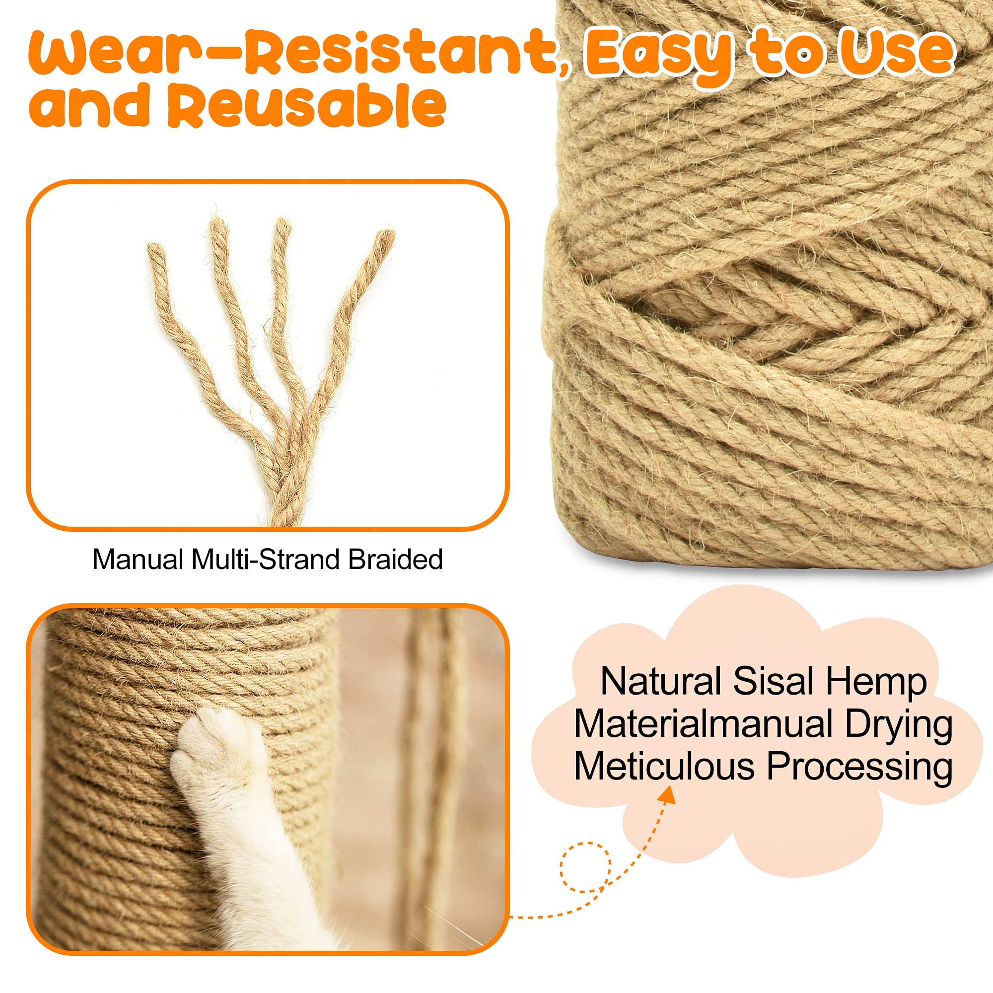 HezzLuv corde sisal enroulée sur la jambe d'un meuble pour décoration