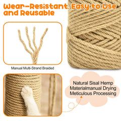 HezzLuv corde sisal enroulée sur la jambe d'un meuble pour décoration