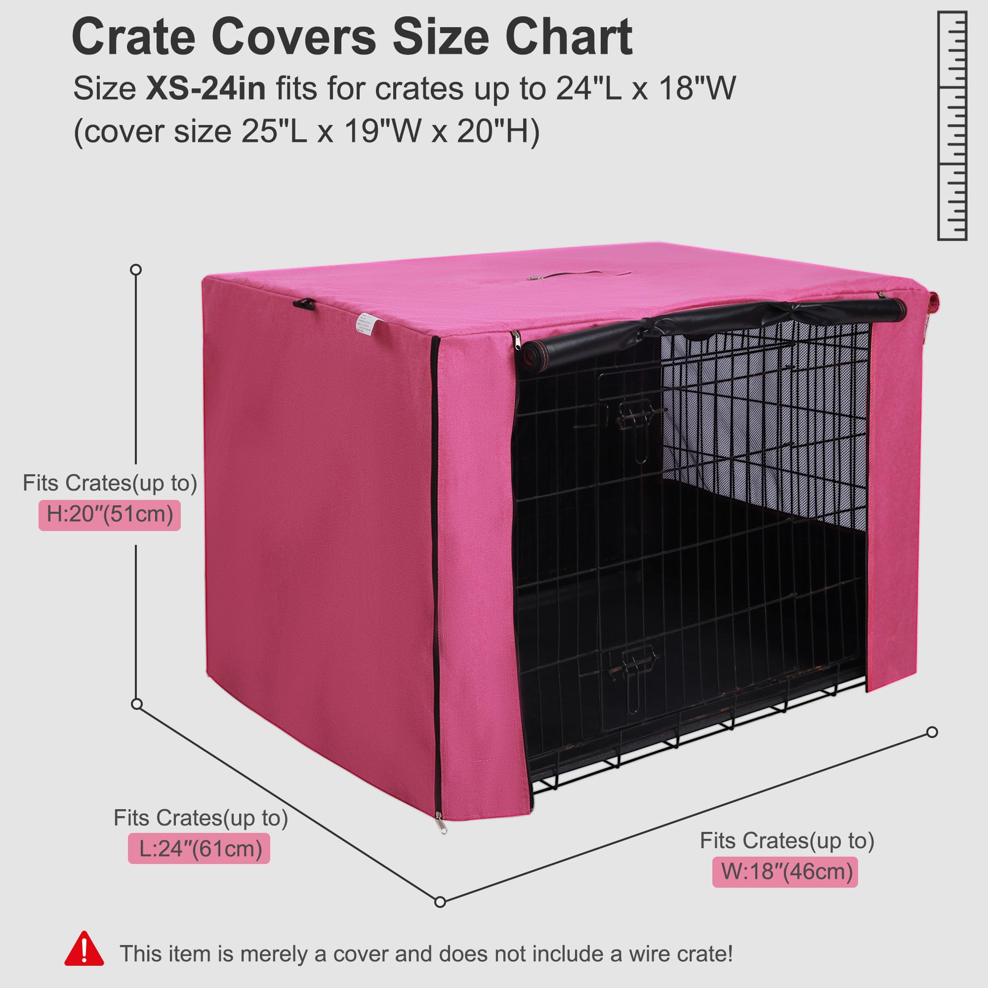 HiCaptain housse posée sur cage avec chien illustrant taille adaptée