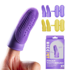 HICC PET pack de 4 brosses doigt devant pour hygiène dentaire facile