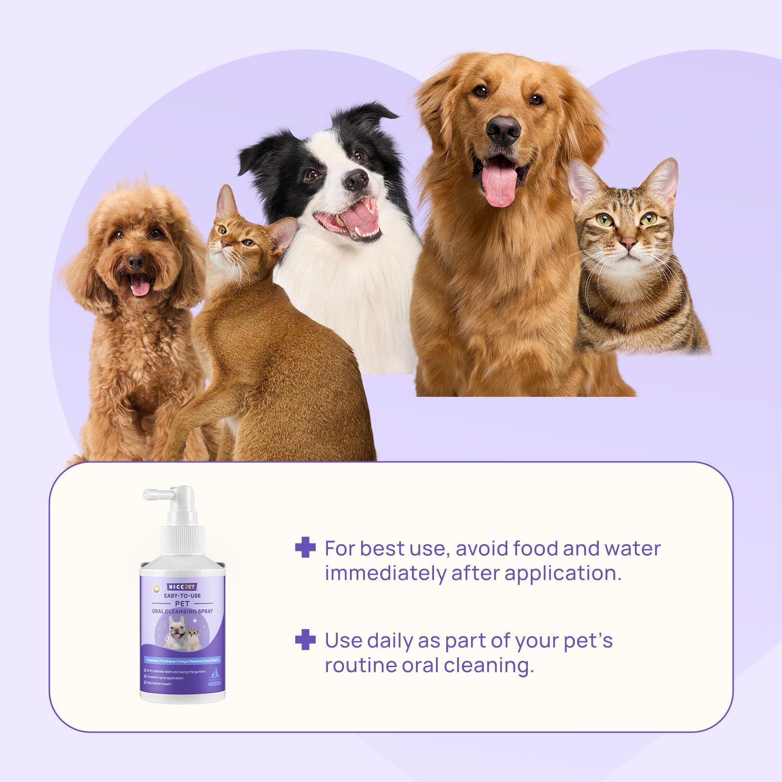 HICC PET application avant le coucher pour routine d’hygiène apaisante