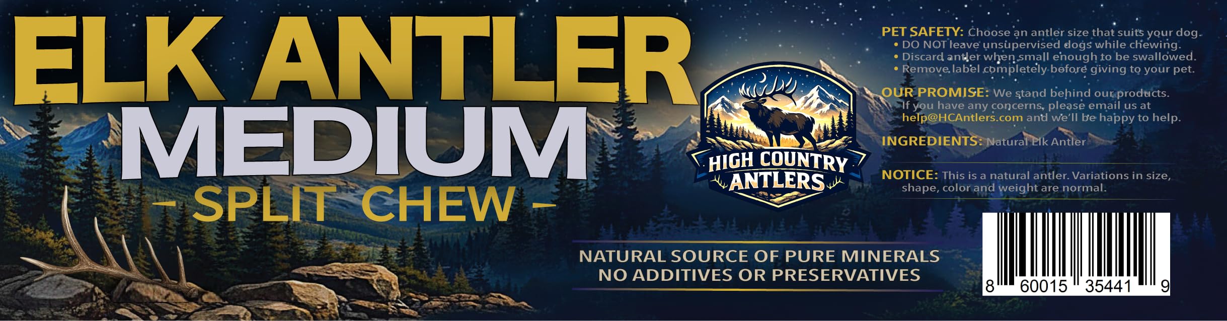 High Country Antlers comparaison d'échelle montrant taille medium adaptée