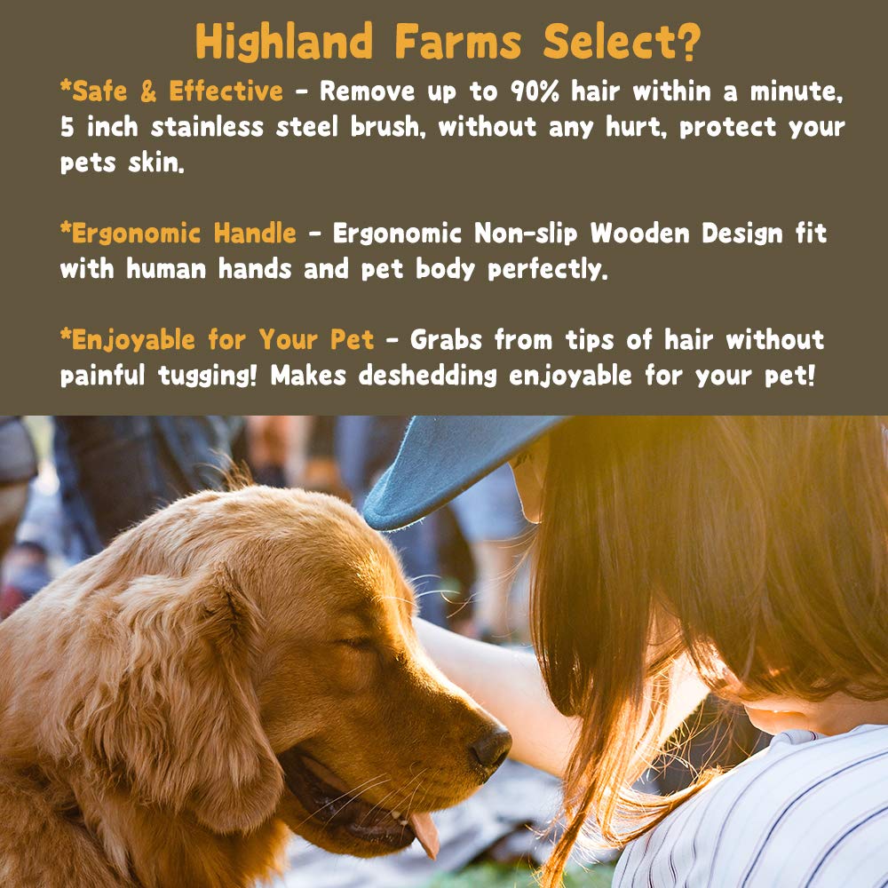 Highland Farms Select en action sur chat déloge doucement le sous-poil sans douleur