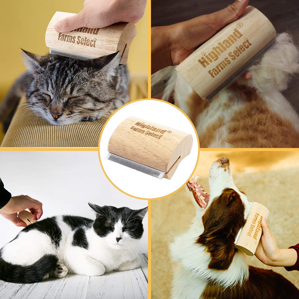 Highland Farms Select brosse en usage sur chien, réduit les poils perdus