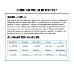 Hikari granulés coulant dans l'eau, bénéfice alimentation près du substrat