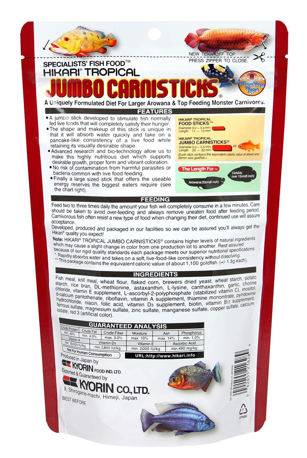 Hikari stick gros plan montrant texture appétente et attractivité