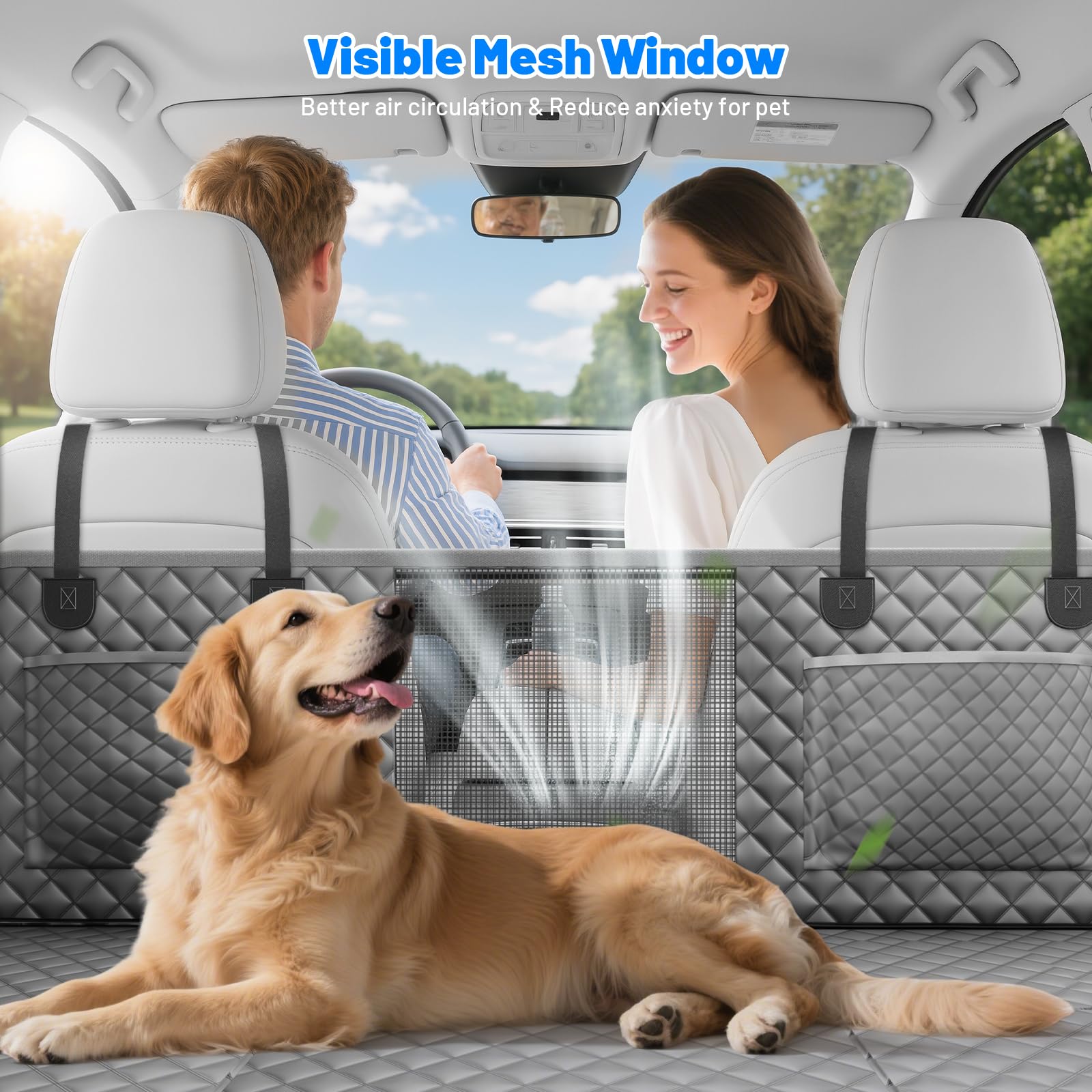 HikeSeptPals fenêtre en maille large, ventilation et contact apaisant pour chien