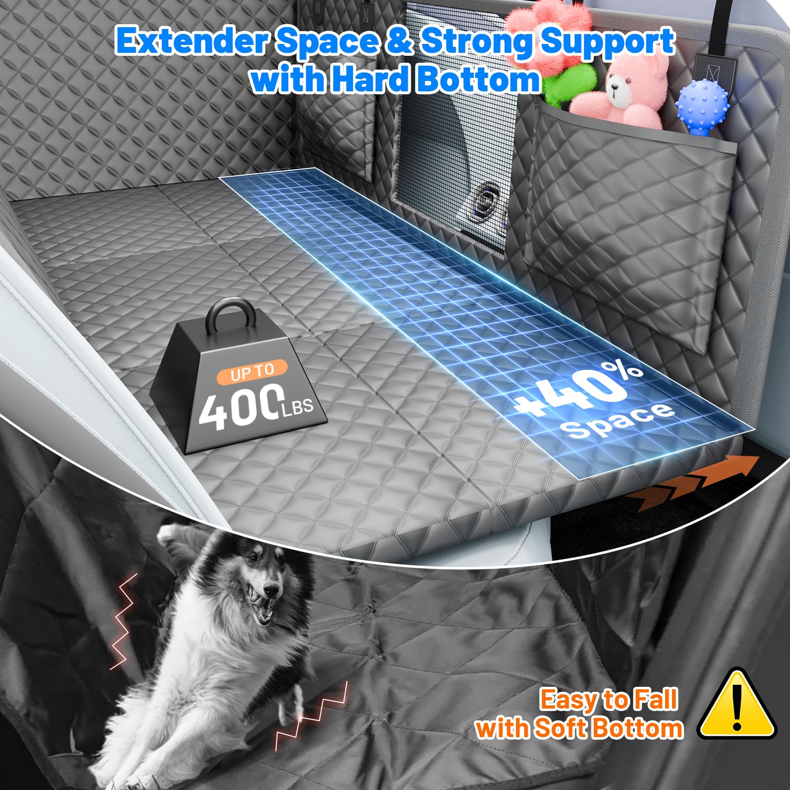 HikeSeptPals fond rigide renforcé supportant 400 lb, maintien anti-affaissement
