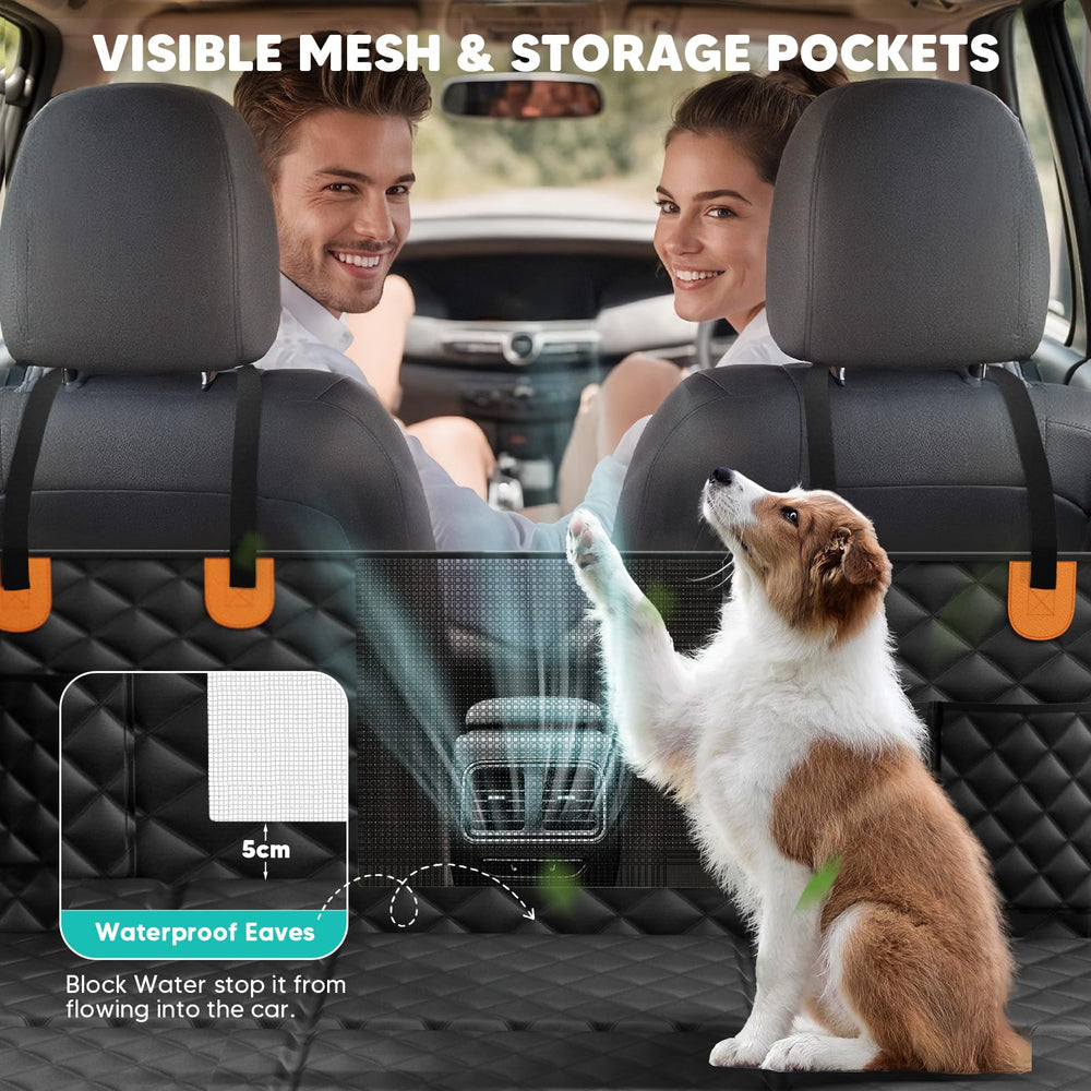 HikeSeptPals hamac installé couvrant toute la banquette pour sécurité