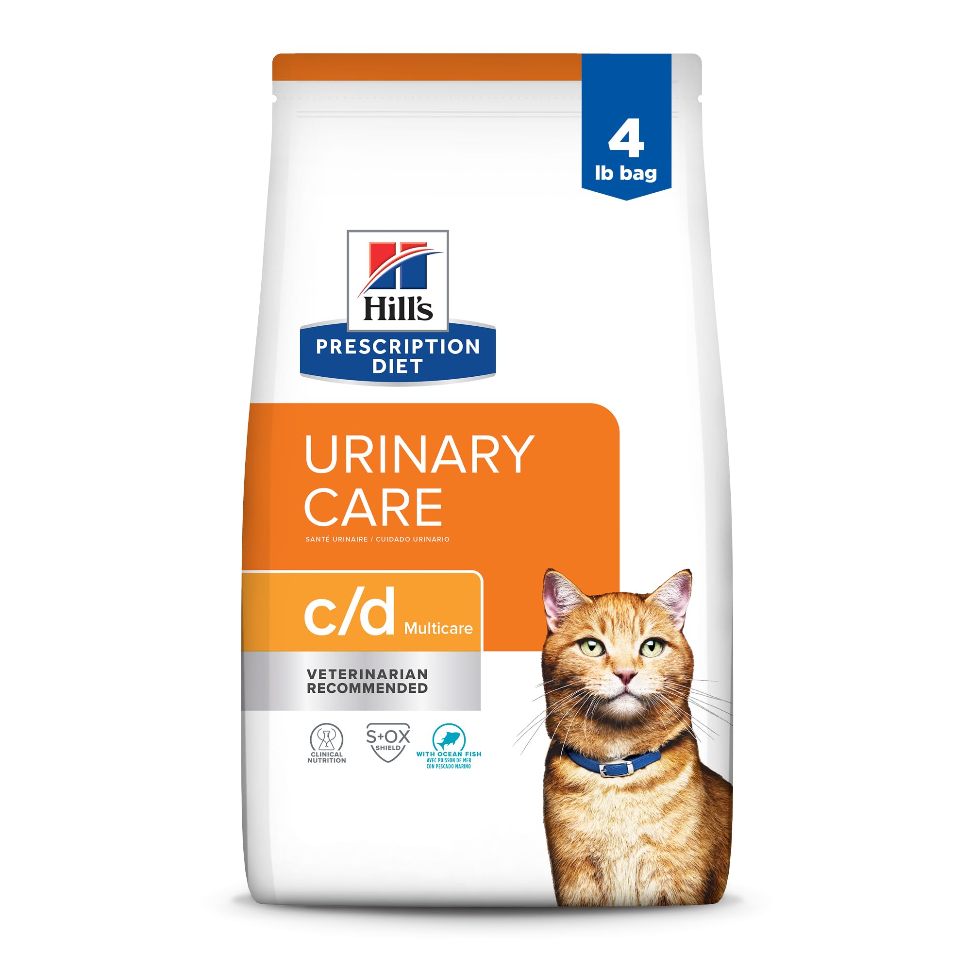 Hill's c/d multicare face de l'emballage montrant la formule pour la santé urinaire