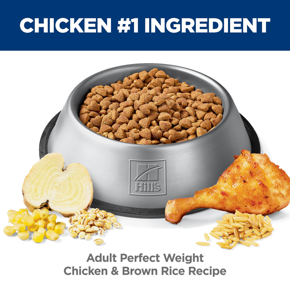 Hill's Science Diet comparaison de taille de croquette dans la main pour portionnement facile