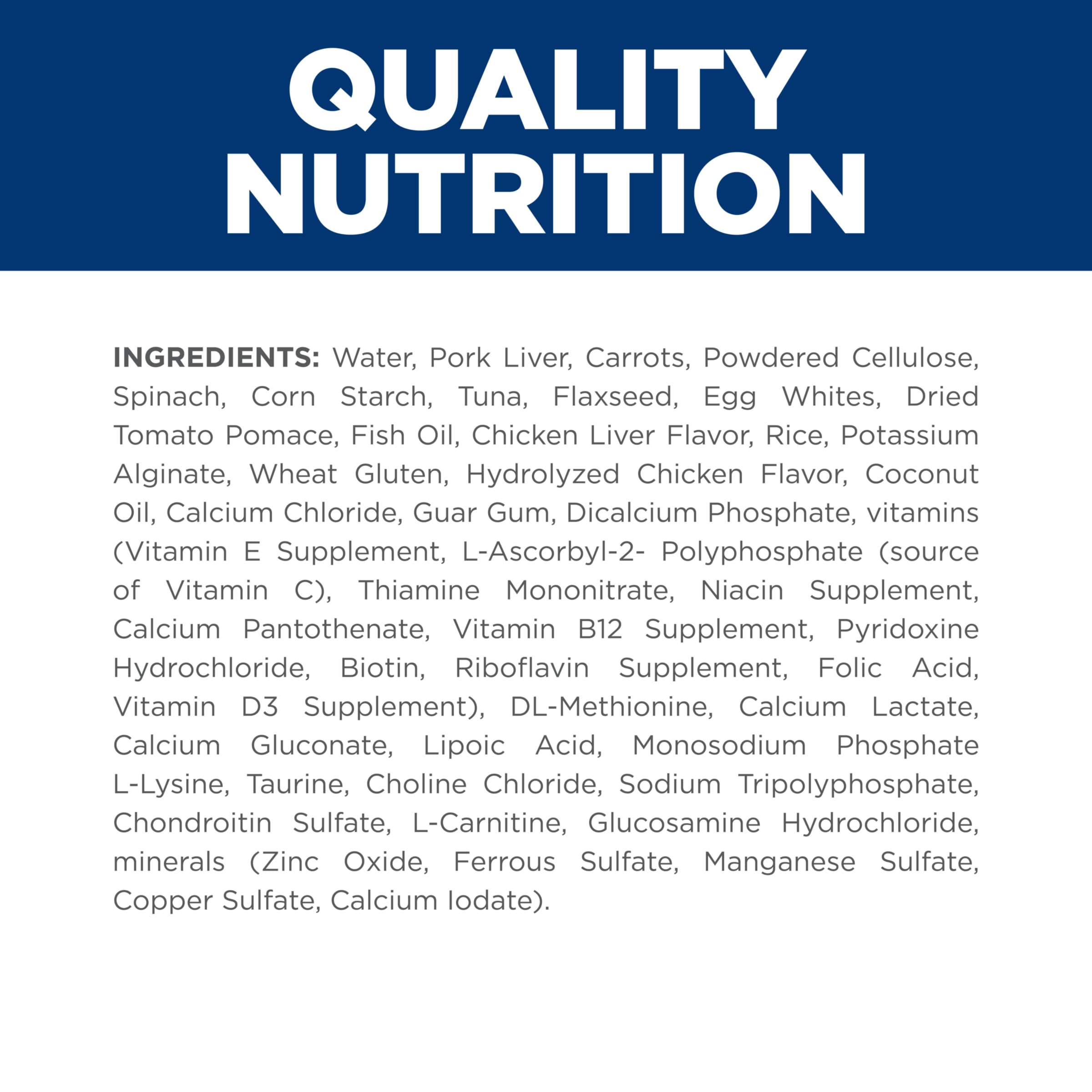 Hill's Prescription Diet étiquette nutritionnelle lisible, informations claires