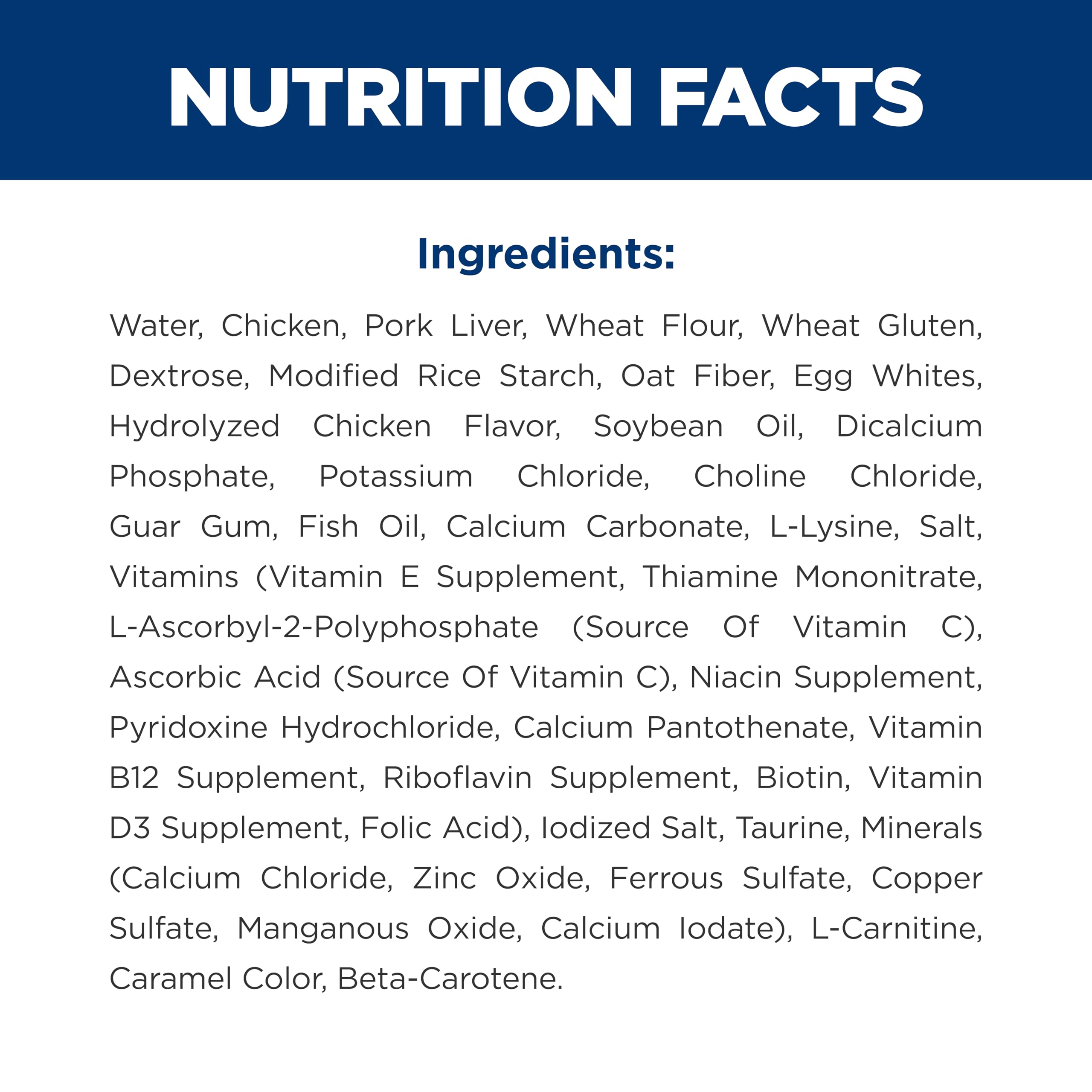 Hill's Science Diet étiquette nutritionnelle détaillée pour la transparence ingrédients