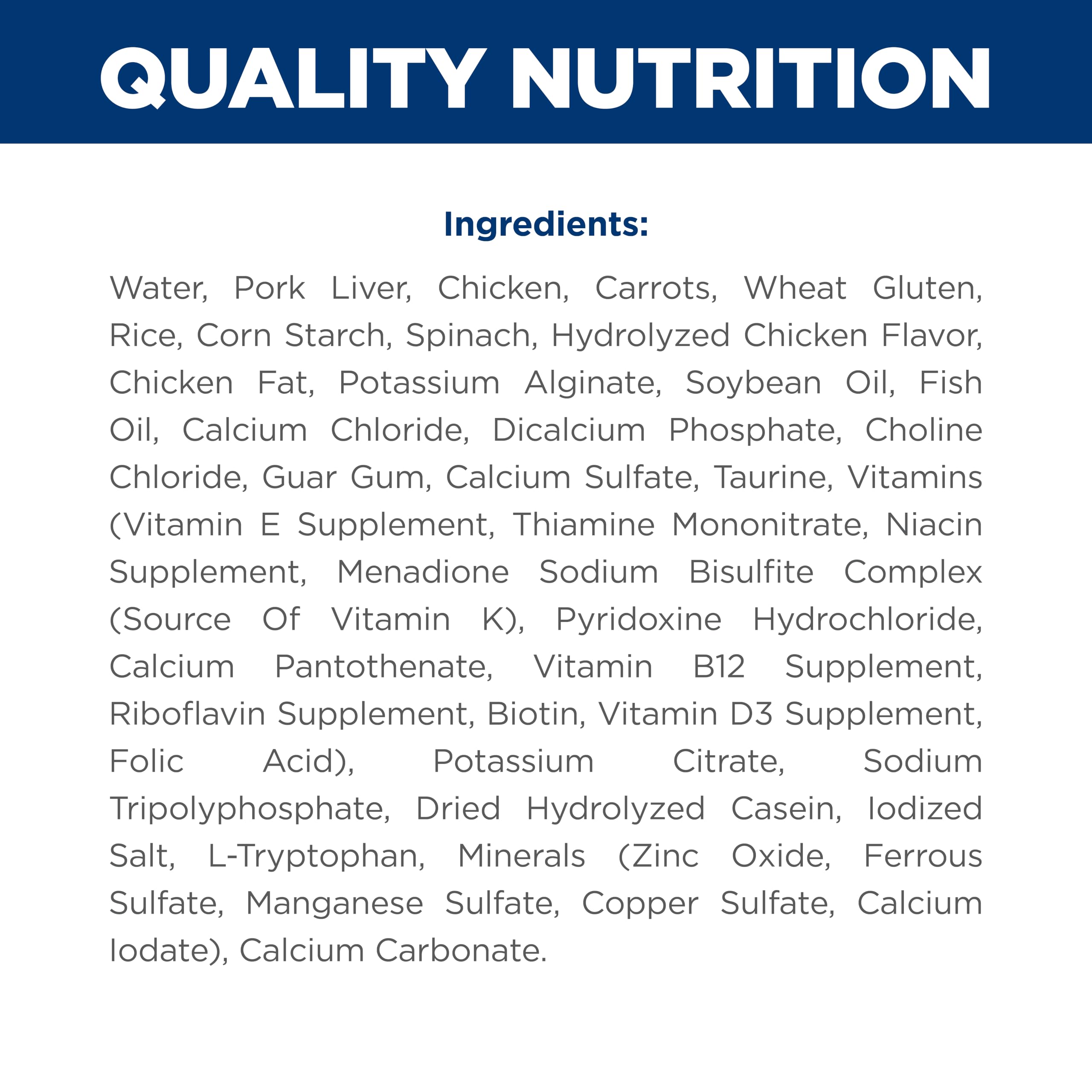 Hill's Prescription Diet verso de l'emballage, informations nutritionnelles claires