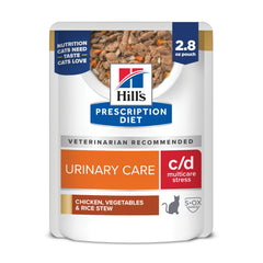 Hill's Prescription Diet pochette avant montrant la formule et bénéfice urinaire