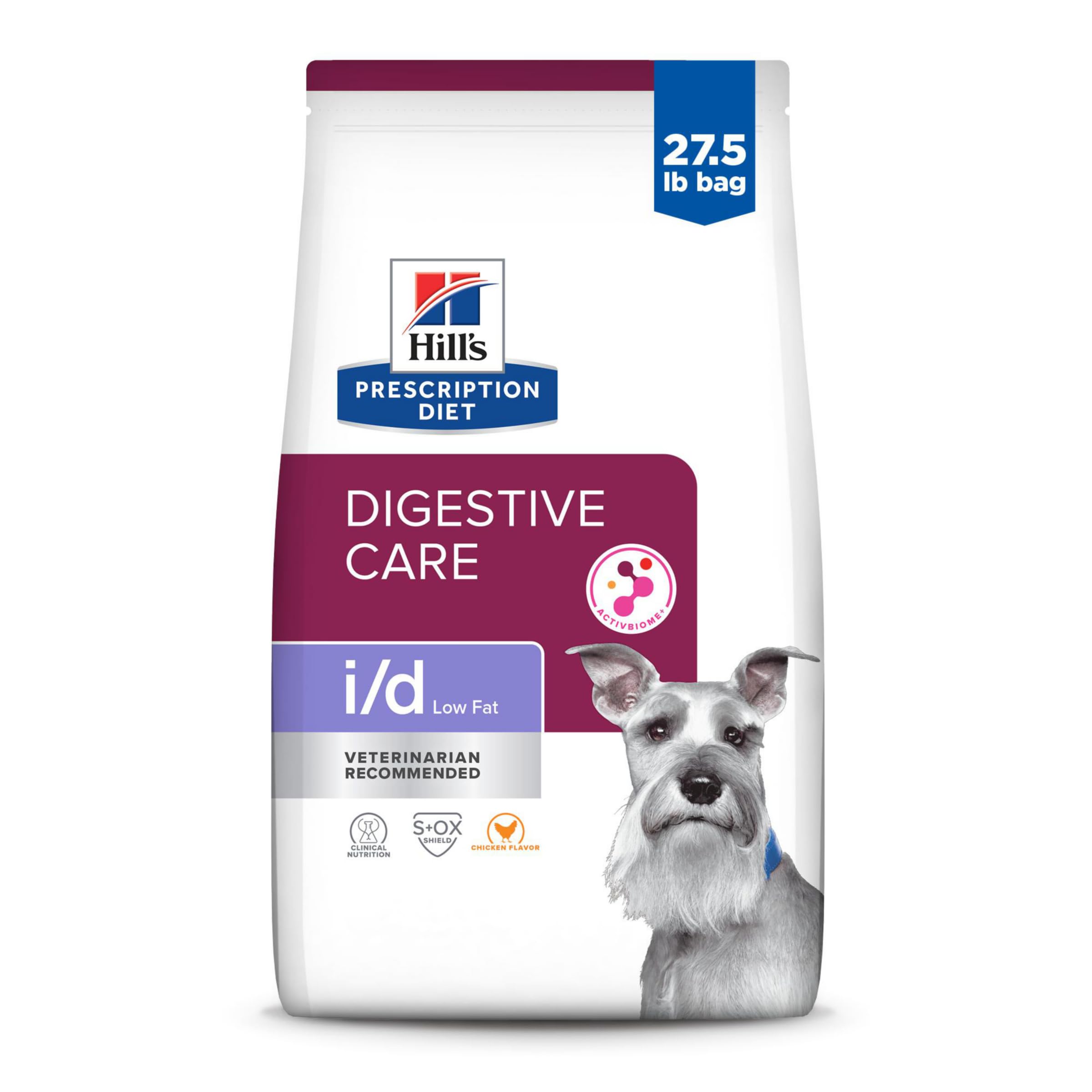 HILL'S PRESCRIPTION DIET emballage face montrant la formulation digestive