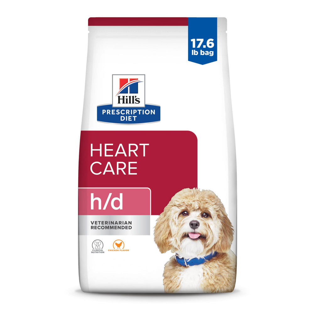 HILL'S PRESCRIPTION DIET h/d paquet face montrant formule cardiaque fiable