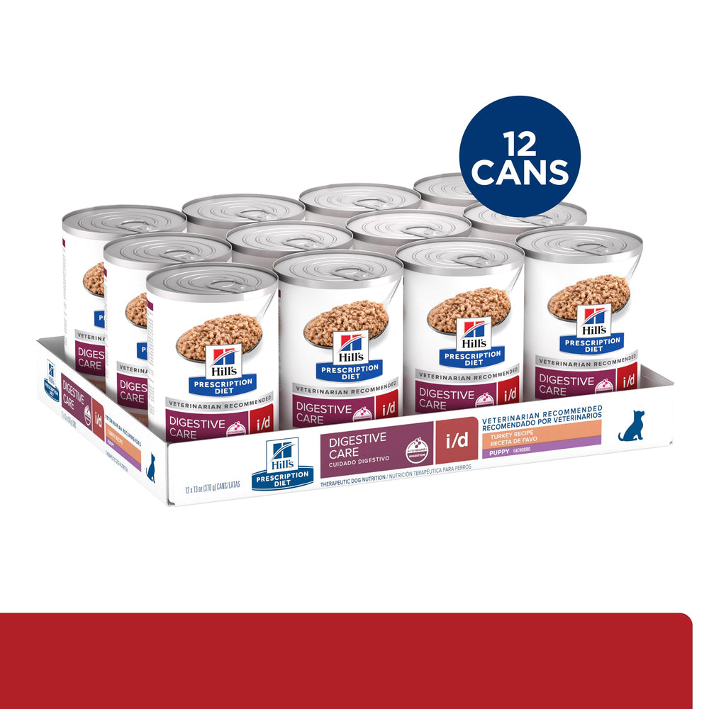 HILL'S PRESCRIPTION DIET i/d puppy gros plan sur la texture, montre la digestibilité facile