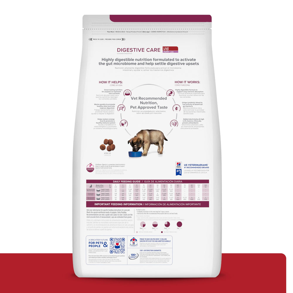 HILL'S PRESCRIPTION DIET gros plan croquettes montrant taille et appétence pour chiots