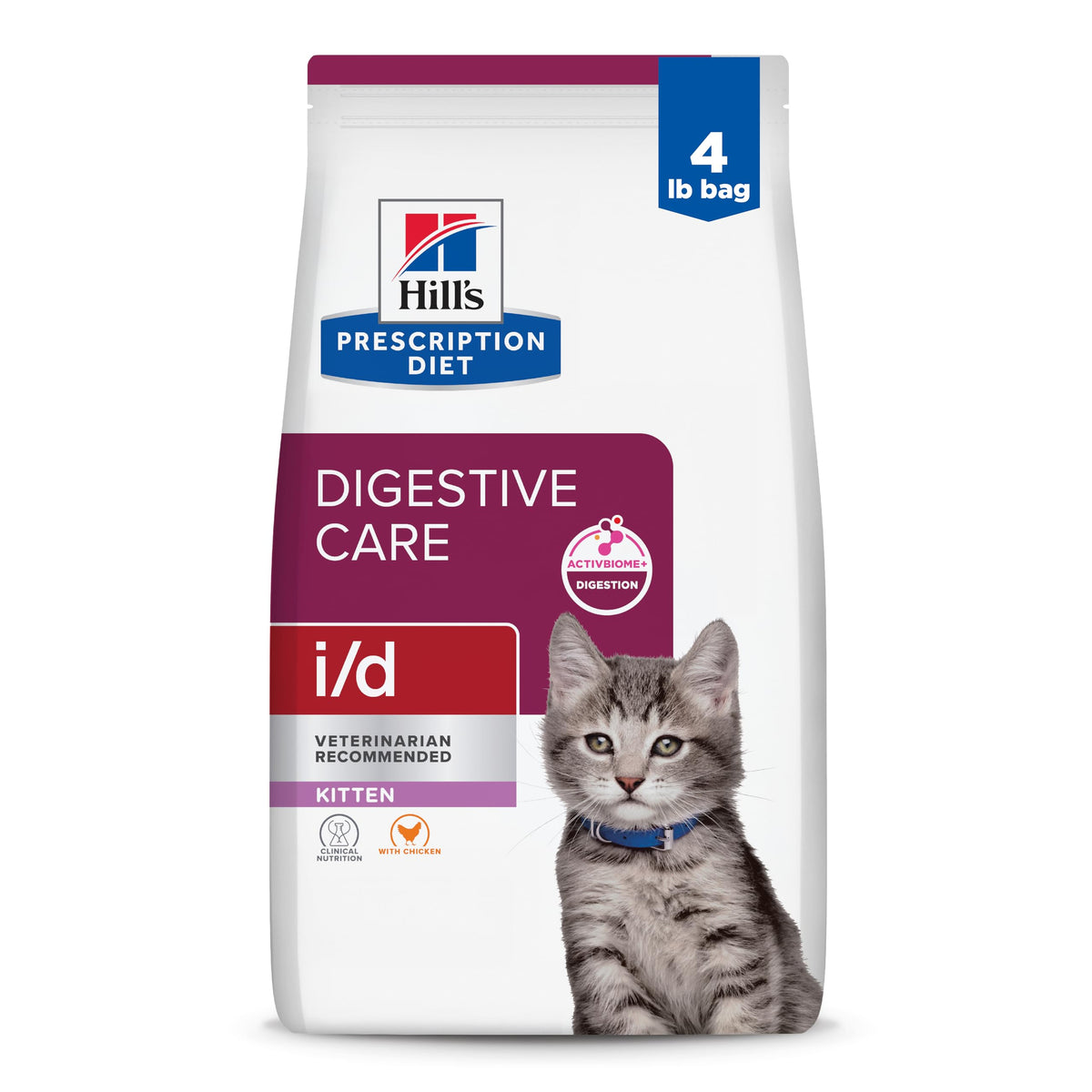 HILL'S PRESCRIPTION DIET paquet face montrant formule digestive pour chaton