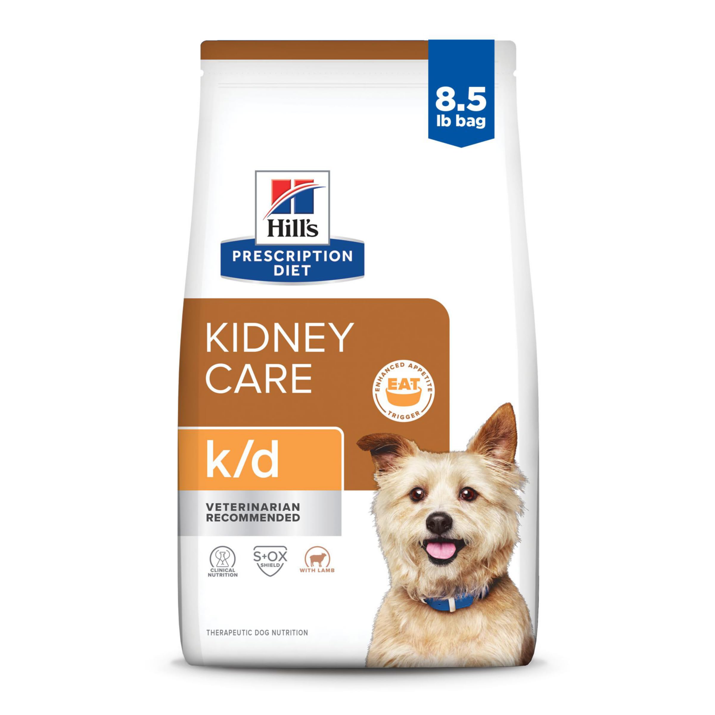 HILL'S PRESCRIPTION DIET sac face montrant la formule k/d bénéfique
