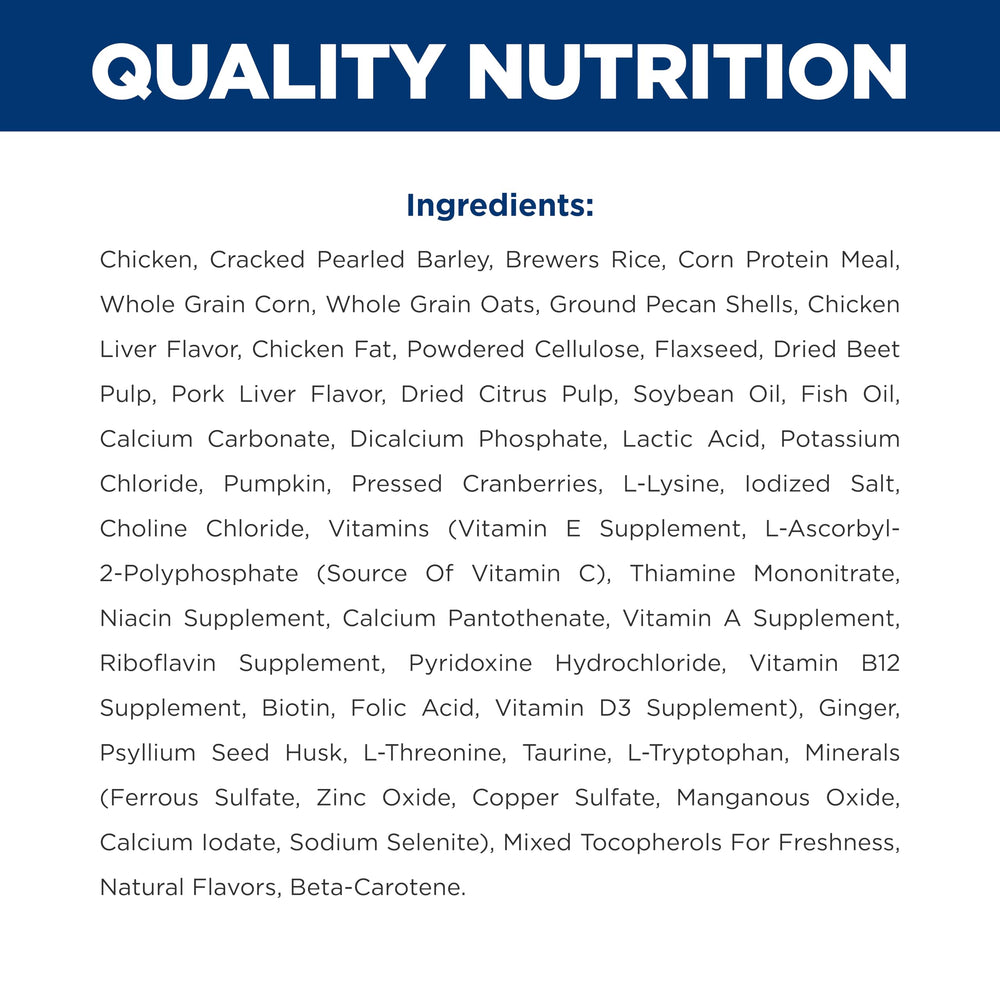 Hill's Prescription Diet label et composition affiche informations nutritionnelles claires