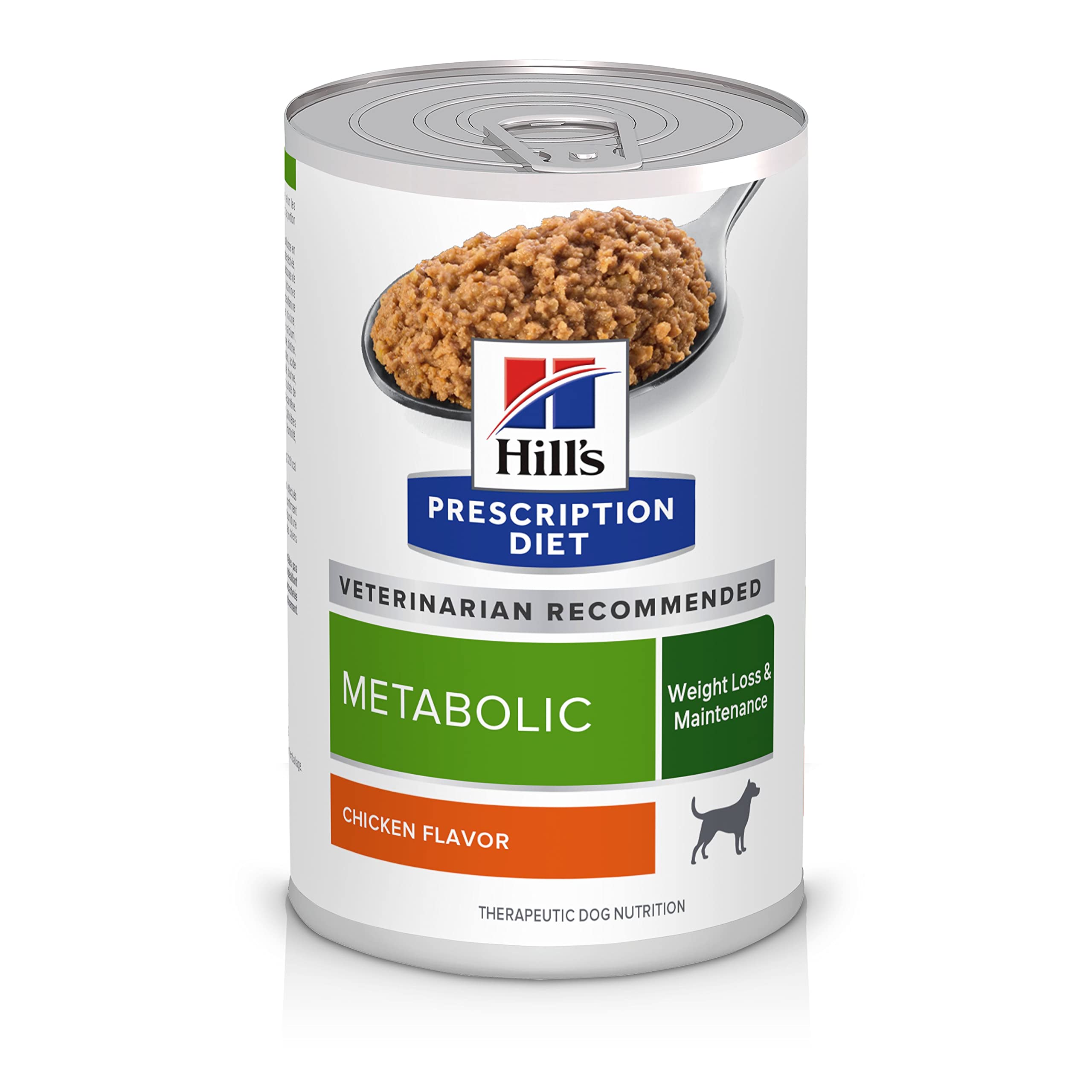 Hill's Prescription Diet face de la boîte montrant l'étiquette et bénéfice perte de poids