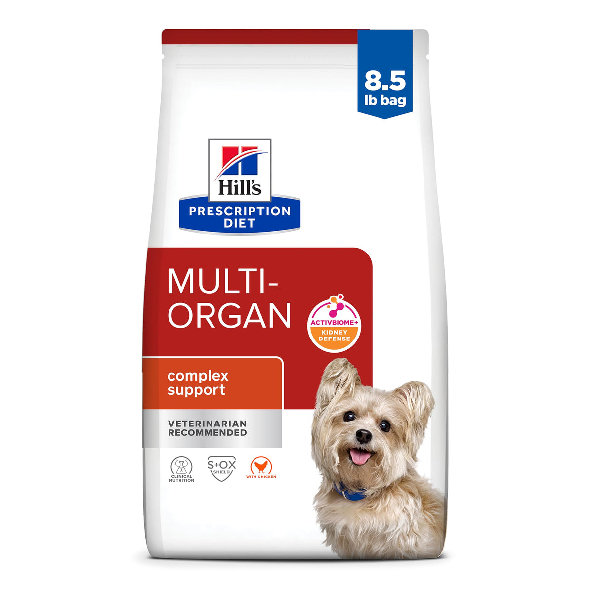 HILL'S PRESCRIPTION DIET emballage avant montrant la formule multi-organ et avantages cliniques