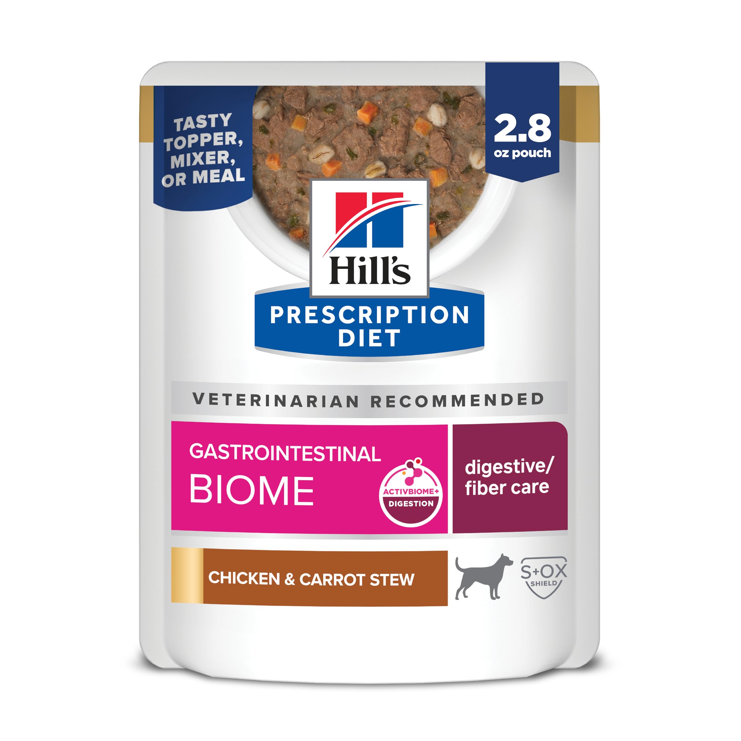 Hill's Prescription Diet vue frontale du packaging montrant l’étiquette et bénéfice digestion