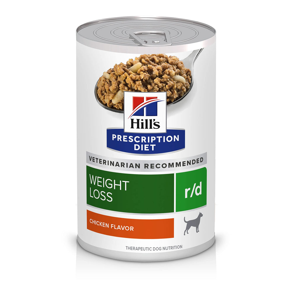 Hill's Prescription Diet r/d face et dos de la boîte montrant l'emballage