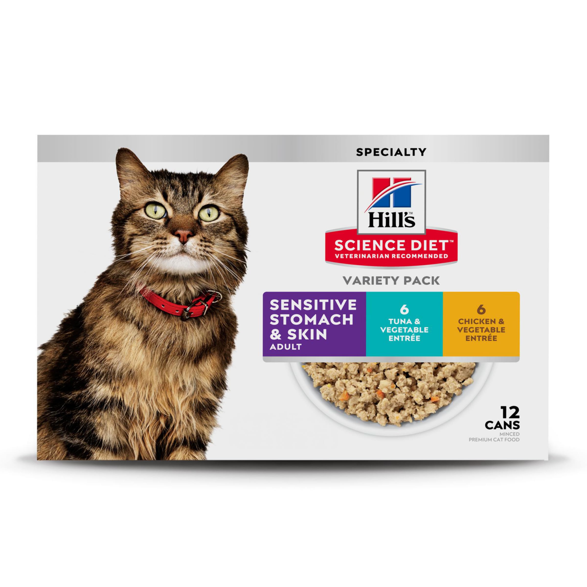 Hill's Science Diet boîte avant plan montrant le pack varié et la description