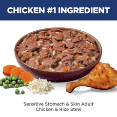 Hill's Science Diet bol servi devant un chien adulte, favorise appétence et digestion