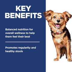 Hill's étiquette détails nutritifs affichant ingrédients clés pour la digestion