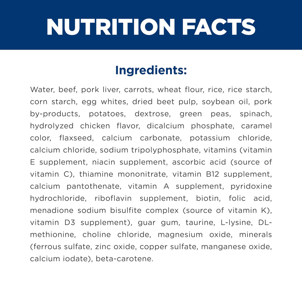 Hill's Science Diet étiquette nutritionnelle indiquant composition précise