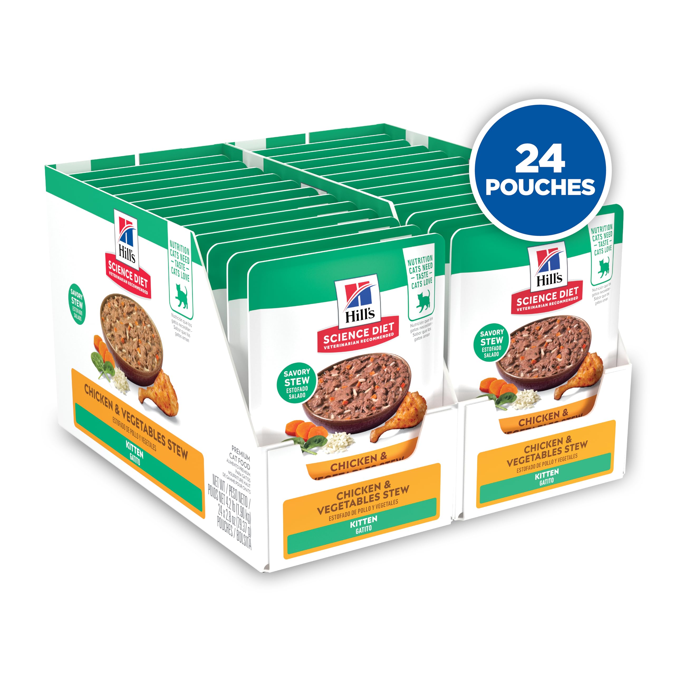 Hill's Science Diet gros plan morceaux de pâtée, protéine de qualité visible