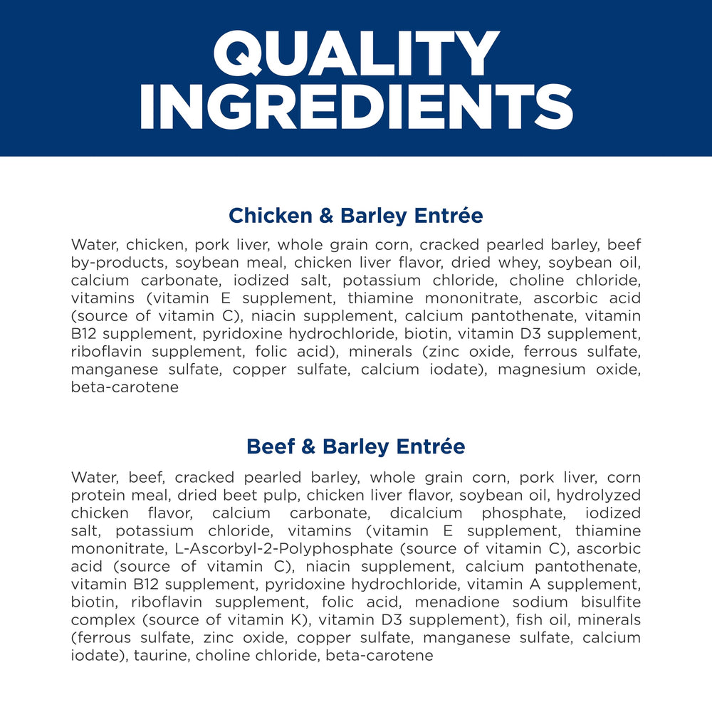Hill's Science Diet main comparant taille de conserve pour portions adaptées