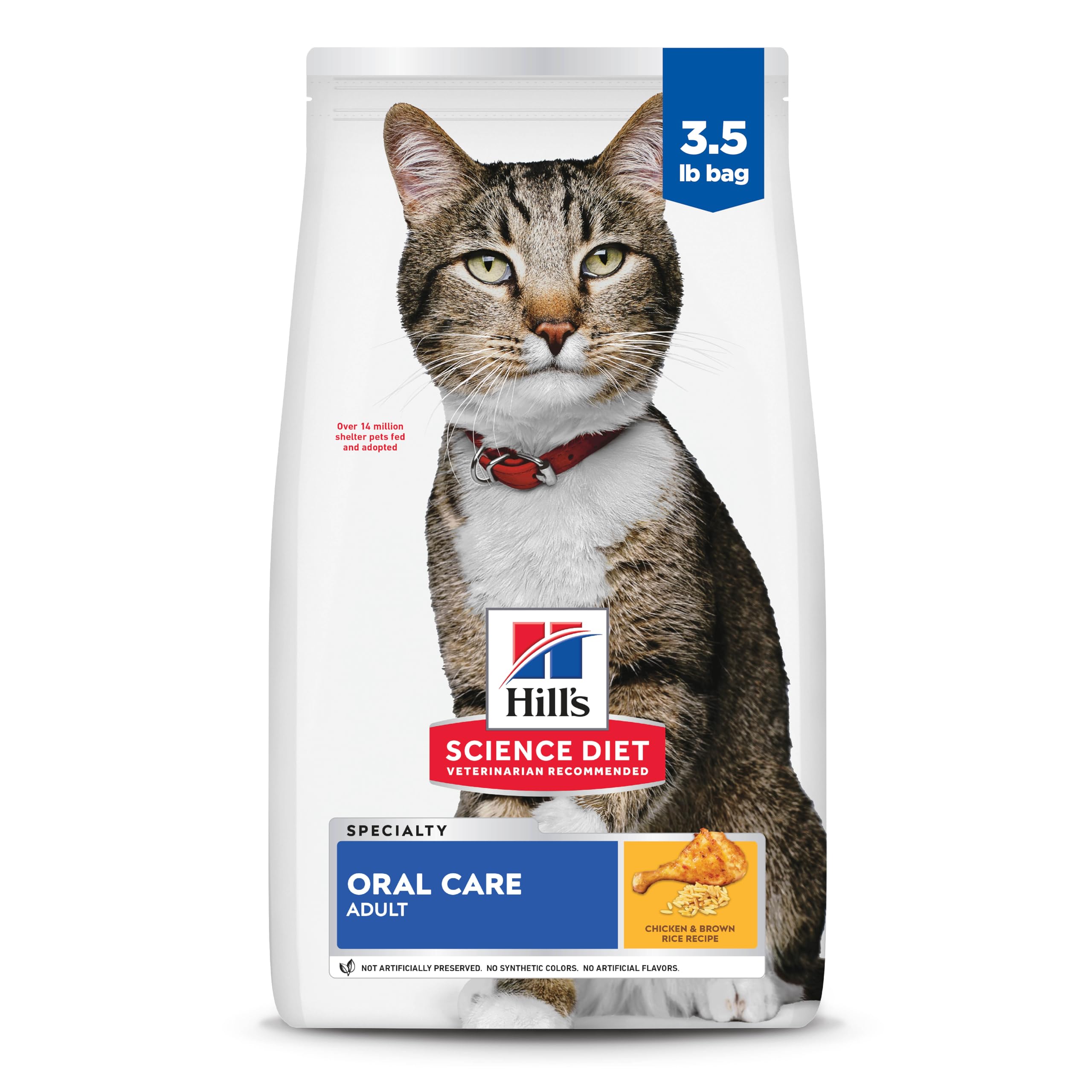 Hill's Science Diet face avant du paquet montrant information produit et bénéfice dentaire
